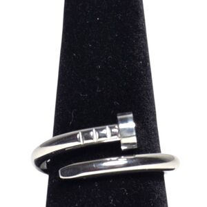 Silver Tone Nail Stainless Steel Design Ring